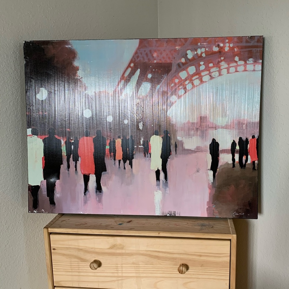 Hand Painted Art on Canvas of Paris